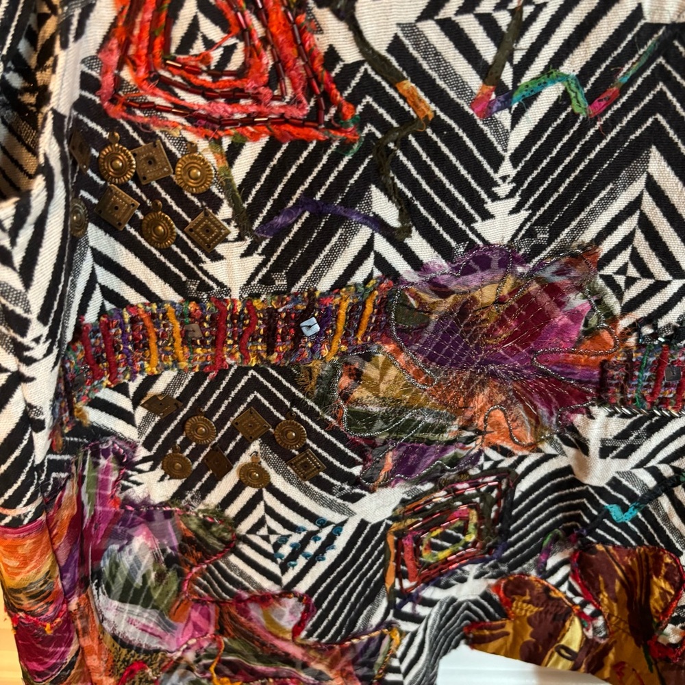 Chico's Multicolor Patterned Embellished Artsy Ve… - image 7